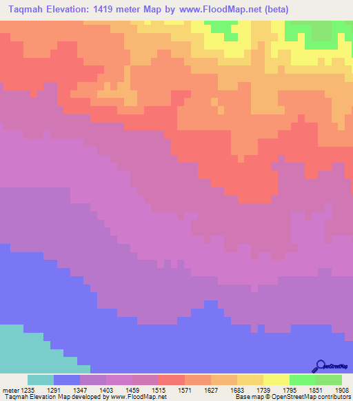 Taqmah,Afghanistan Elevation Map