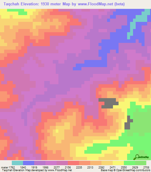 Taqchah,Afghanistan Elevation Map