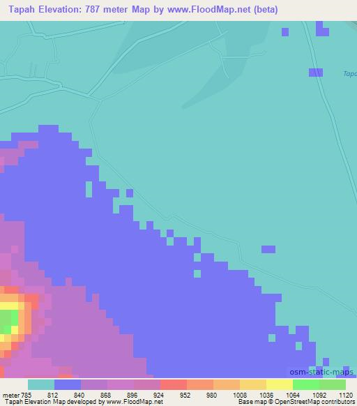 Tapah,Afghanistan Elevation Map