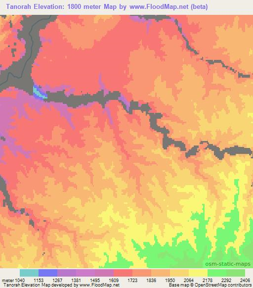 Tanorah,Afghanistan Elevation Map