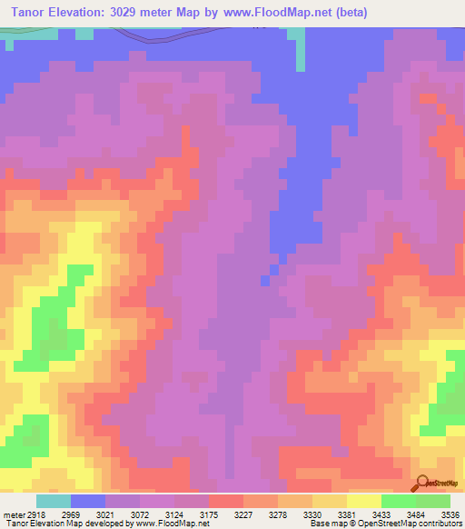Tanor,Afghanistan Elevation Map