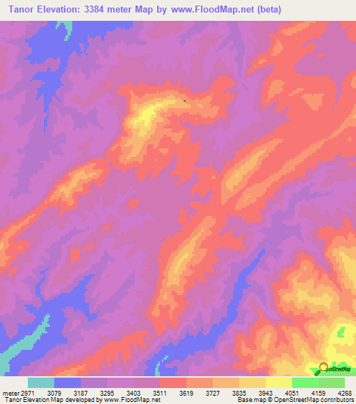 Tanor,Afghanistan Elevation Map