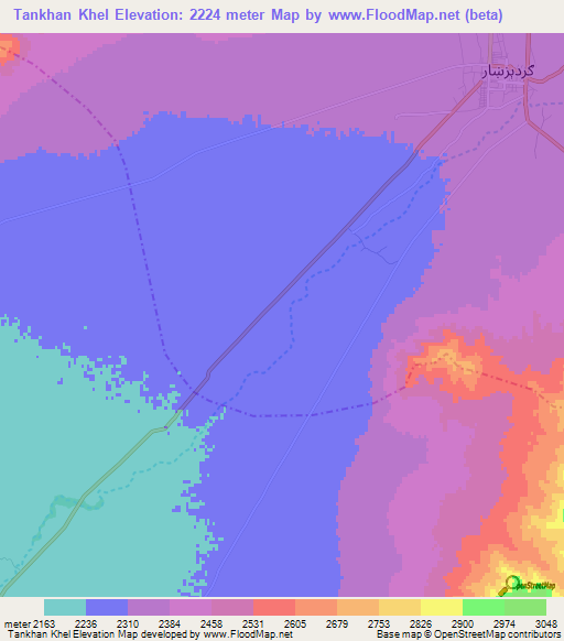 Tankhan Khel,Afghanistan Elevation Map