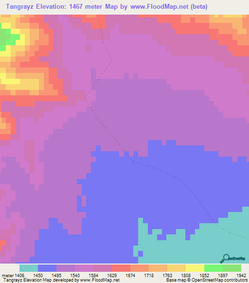 Tangrayz,Afghanistan Elevation Map