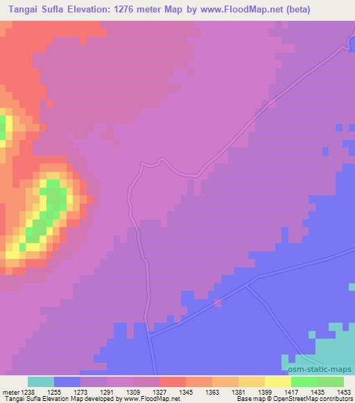 Tangai Sufla,Afghanistan Elevation Map