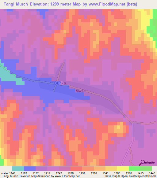 Tangi Murch,Afghanistan Elevation Map