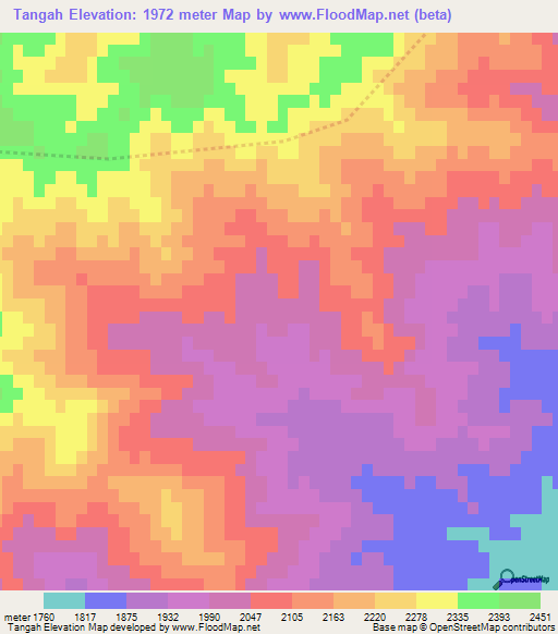 Tangah,Afghanistan Elevation Map