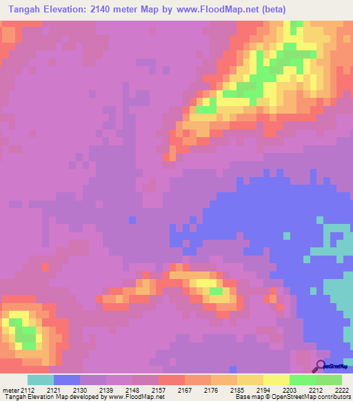Tangah,Afghanistan Elevation Map