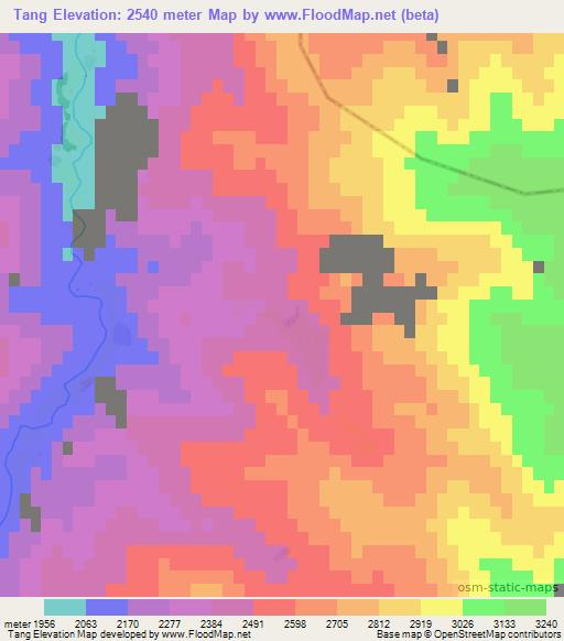 Tang,Afghanistan Elevation Map