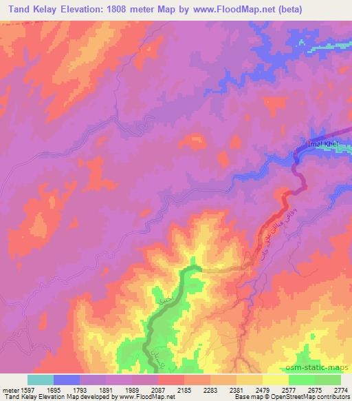 Tand Kelay,Afghanistan Elevation Map