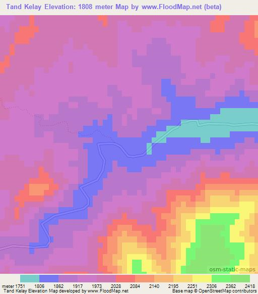 Tand Kelay,Afghanistan Elevation Map