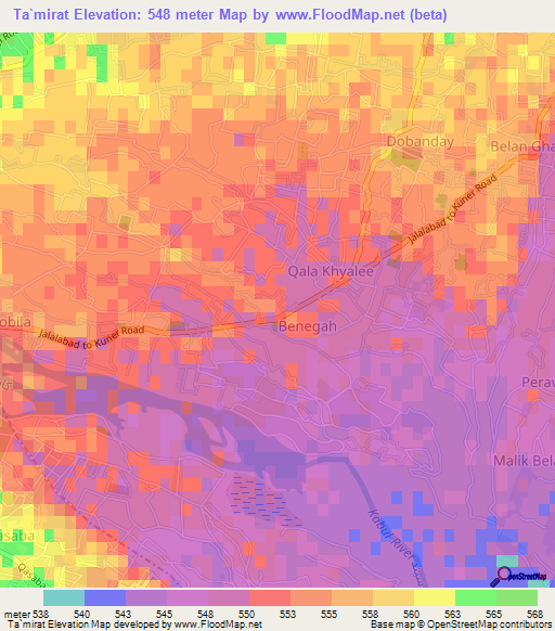 Ta`mirat,Afghanistan Elevation Map