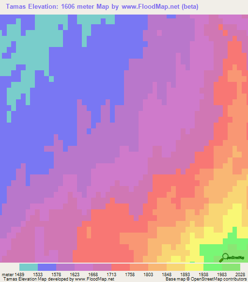 Tamas,Afghanistan Elevation Map