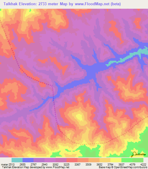 Talkhak,Afghanistan Elevation Map