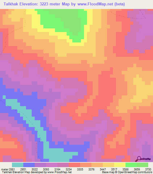 Talkhak,Afghanistan Elevation Map