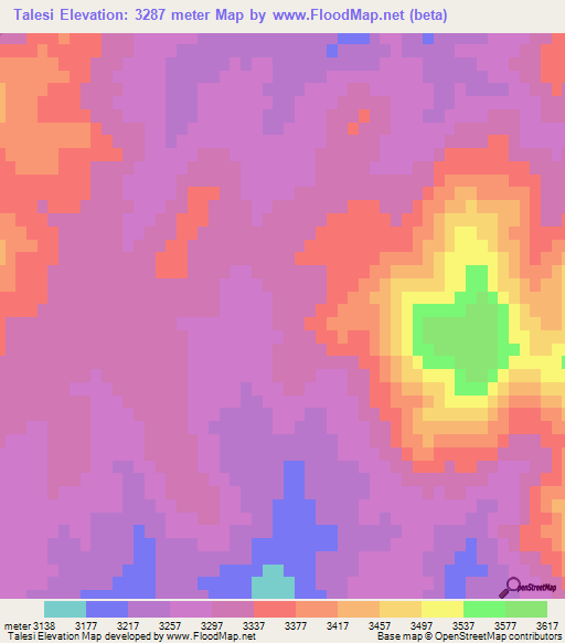 Talesi,Afghanistan Elevation Map