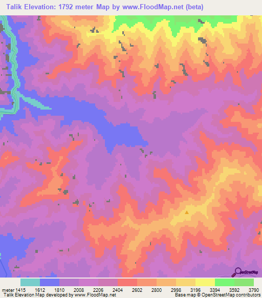 Talik,Afghanistan Elevation Map