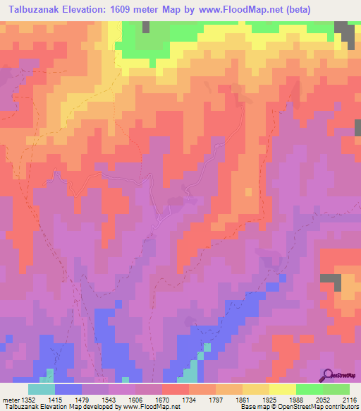 Talbuzanak,Afghanistan Elevation Map