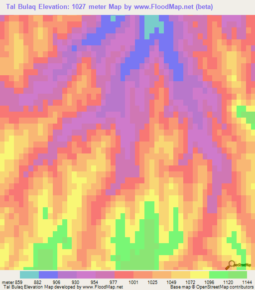 Tal Bulaq,Afghanistan Elevation Map