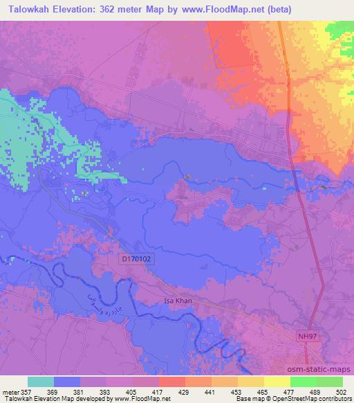 Talowkah,Afghanistan Elevation Map