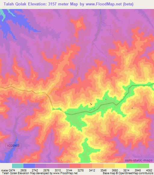 Talah Qolak,Afghanistan Elevation Map