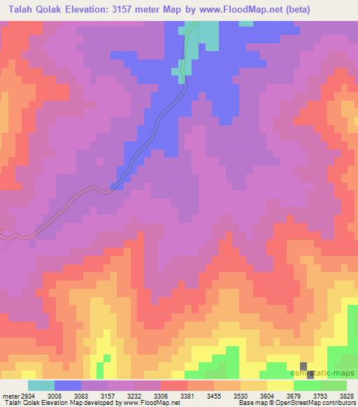 Talah Qolak,Afghanistan Elevation Map