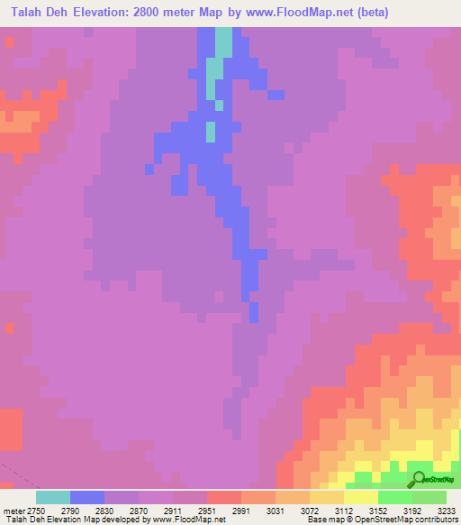 Talah Deh,Afghanistan Elevation Map