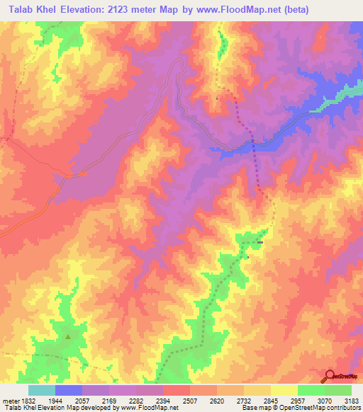 Talab Khel,Afghanistan Elevation Map