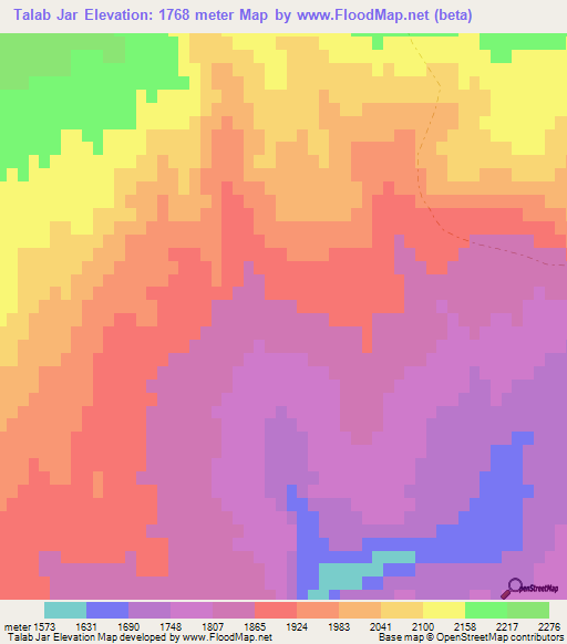 Talab Jar,Afghanistan Elevation Map
