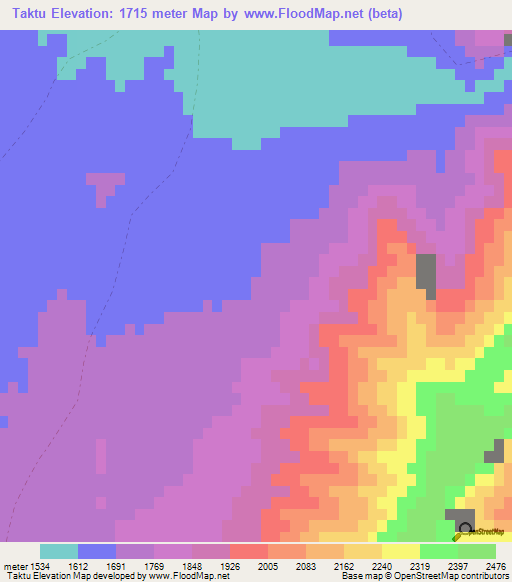 Taktu,Afghanistan Elevation Map