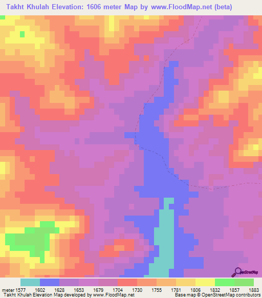 Takht Khulah,Afghanistan Elevation Map