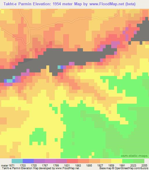 Takht-e Parmin,Afghanistan Elevation Map