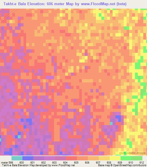 Takht-e Bala,Afghanistan Elevation Map
