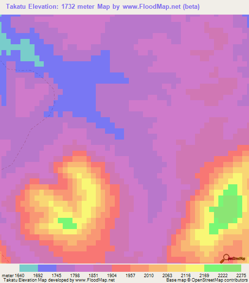 Takatu,Afghanistan Elevation Map