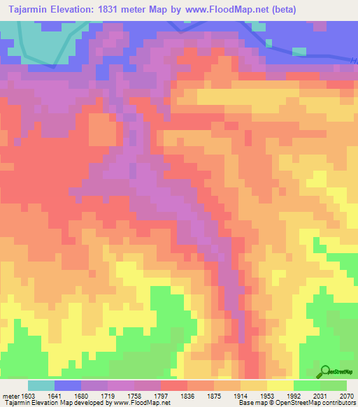 Tajarmin,Afghanistan Elevation Map