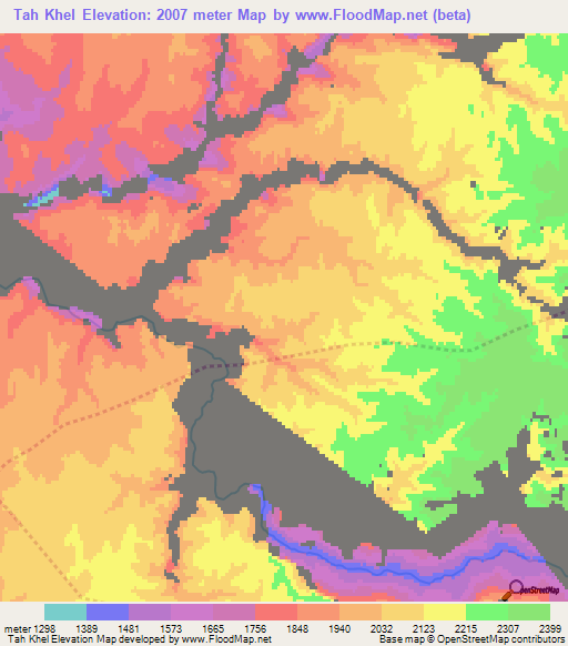 Tah Khel,Afghanistan Elevation Map