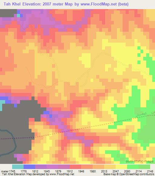 Tah Khel,Afghanistan Elevation Map