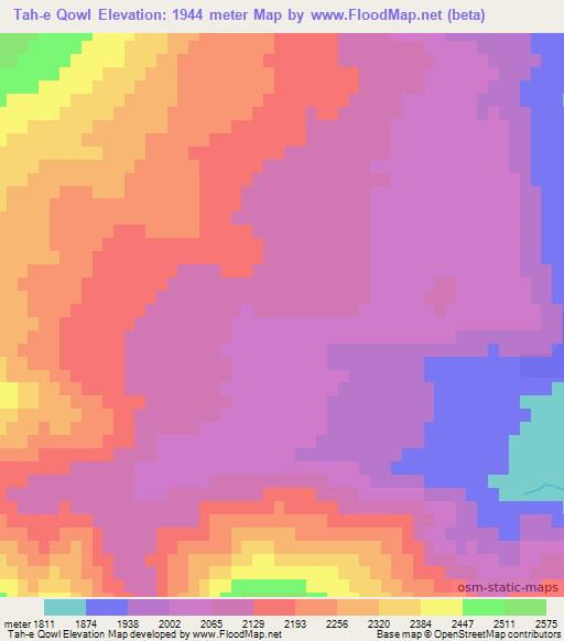 Tah-e Qowl,Afghanistan Elevation Map
