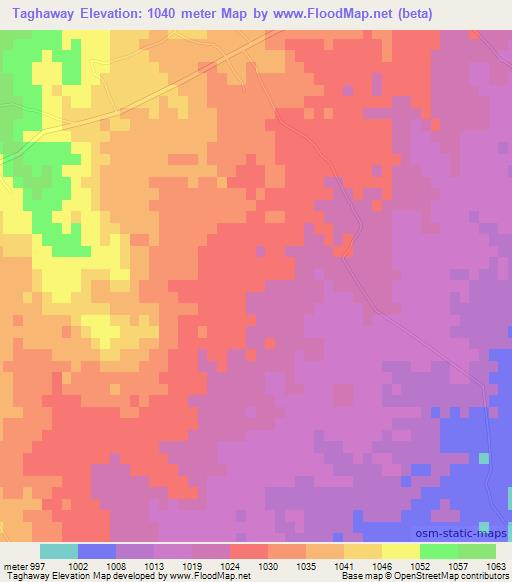 Taghaway,Afghanistan Elevation Map