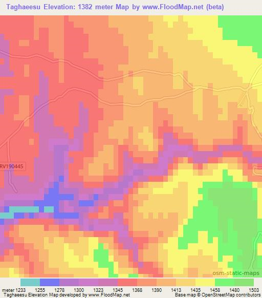 Taghaeesu,Afghanistan Elevation Map