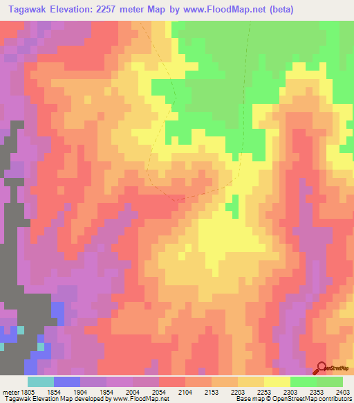 Tagawak,Afghanistan Elevation Map