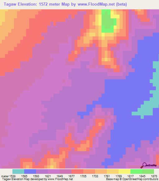 Tagaw,Afghanistan Elevation Map