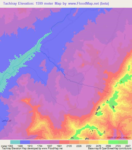 Tachiray,Afghanistan Elevation Map