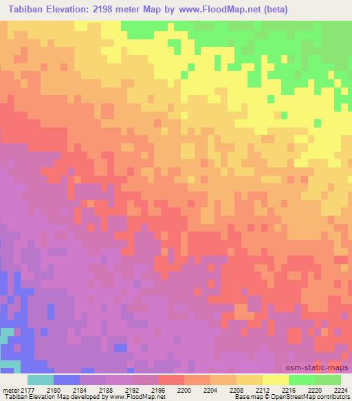 Tabiban,Afghanistan Elevation Map