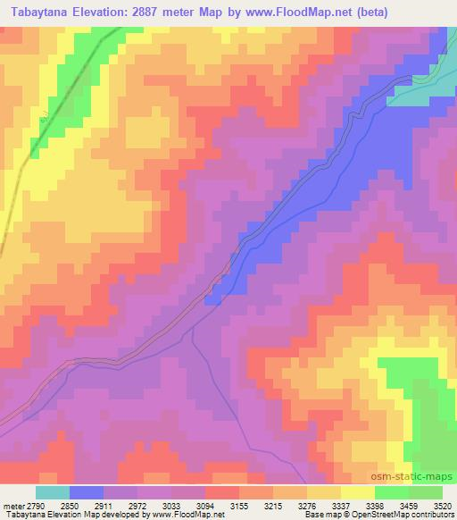 Tabaytana,Afghanistan Elevation Map