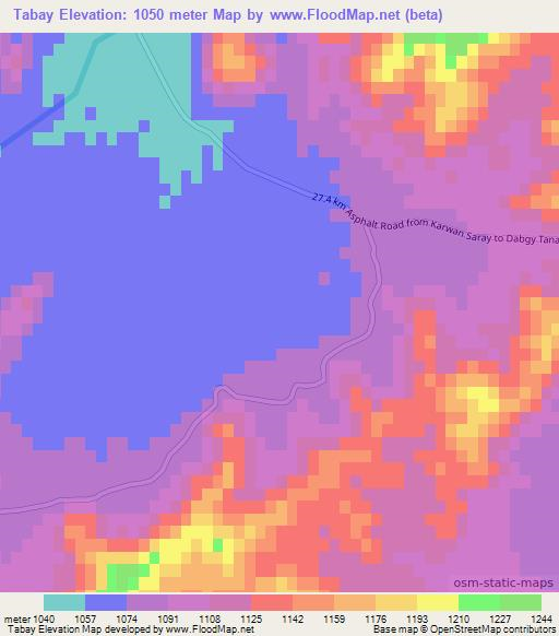 Tabay,Afghanistan Elevation Map