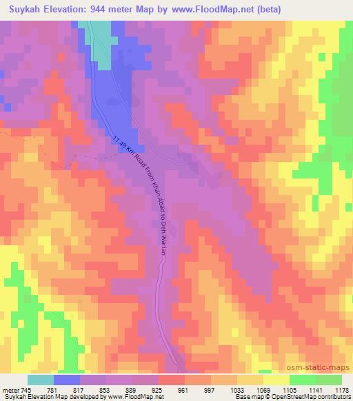 Suykah,Afghanistan Elevation Map