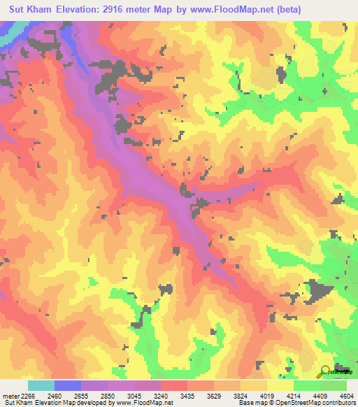 Sut Kham,Afghanistan Elevation Map