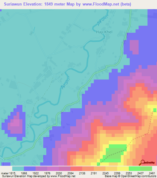 Suriawun,Afghanistan Elevation Map