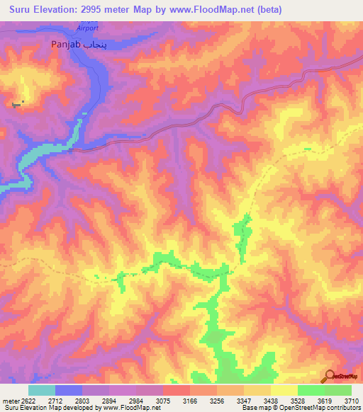 Suru,Afghanistan Elevation Map